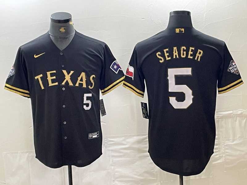 Men's Texas Rangers #5 Corey Seager Number Black Gold Cool Base Stitched Baseball Jersey,We sell and wholesale Men's Texas Rangers #5 Corey Seager Number Black Gold Cool Base Stitched Baseball Jersey on line form chian!
